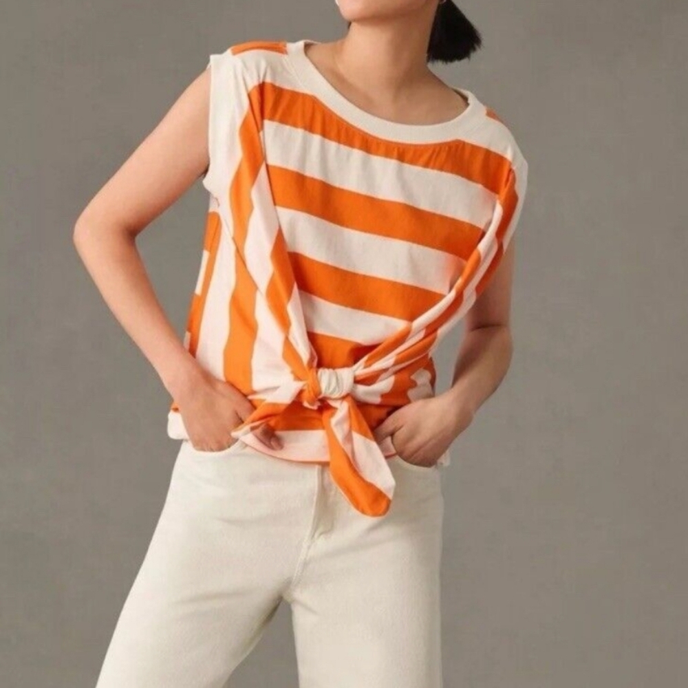 Maeve Anthro tie cotton top